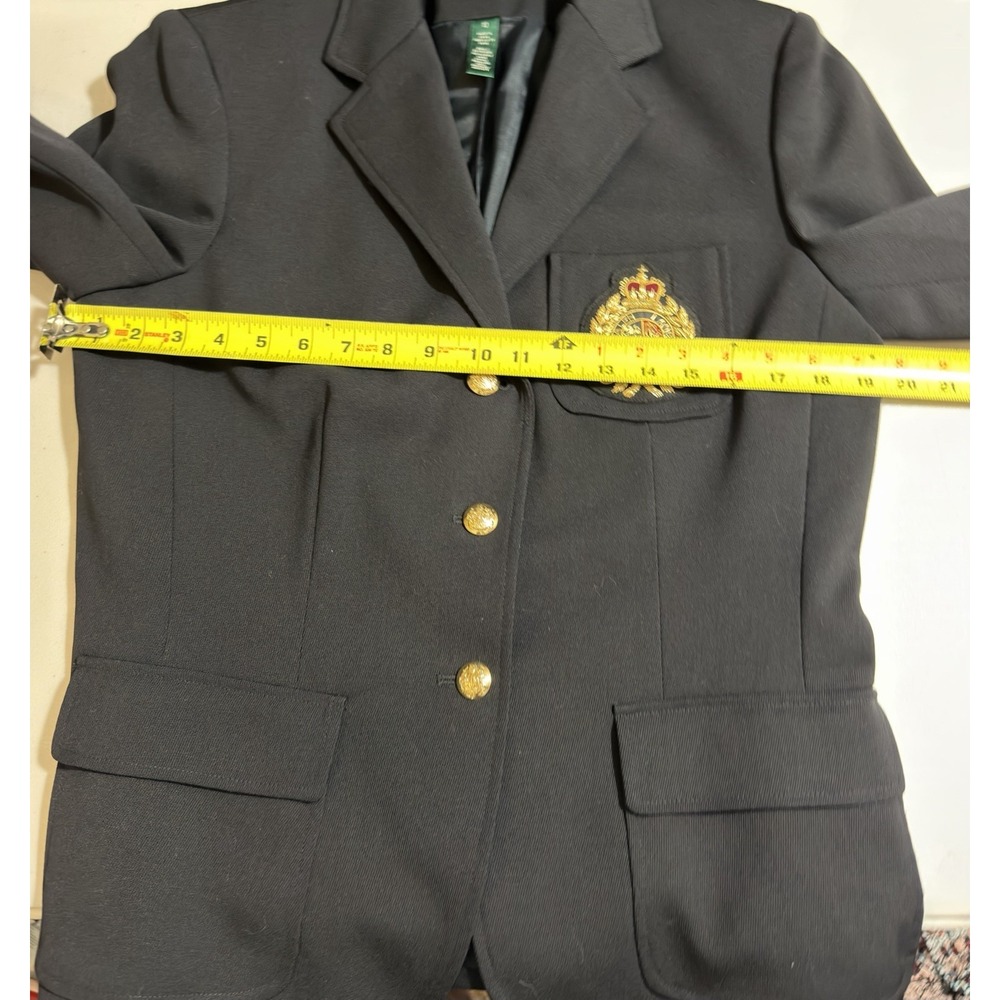 Vintage Lauren Ralph Lauren Black Crest Blazer Sports Coat Women's Size 10 - Picture 3 of 12